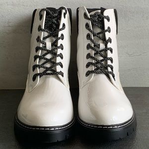 Limelight Lace Up White Boots